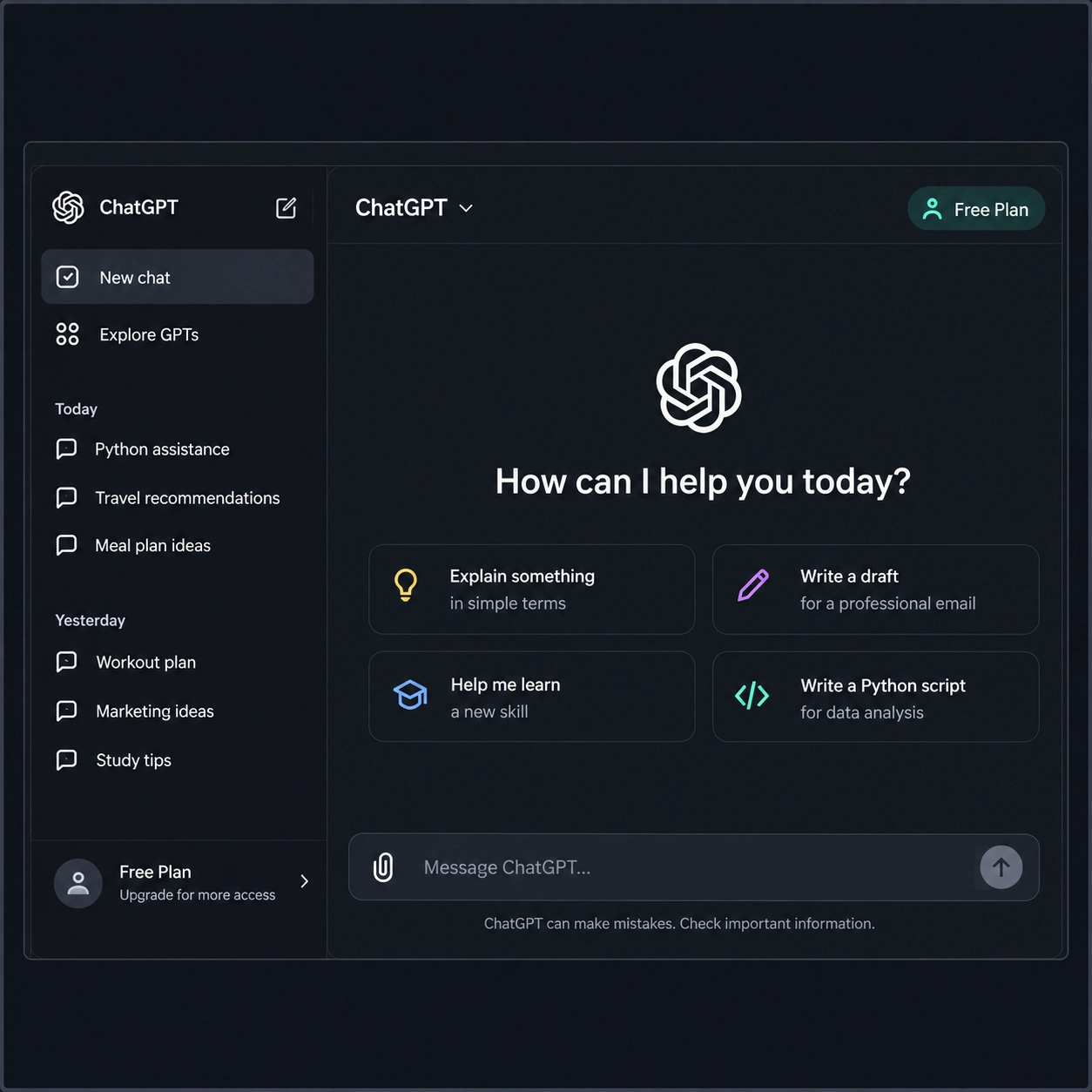 OpenAI ChatGPT Free Hesap