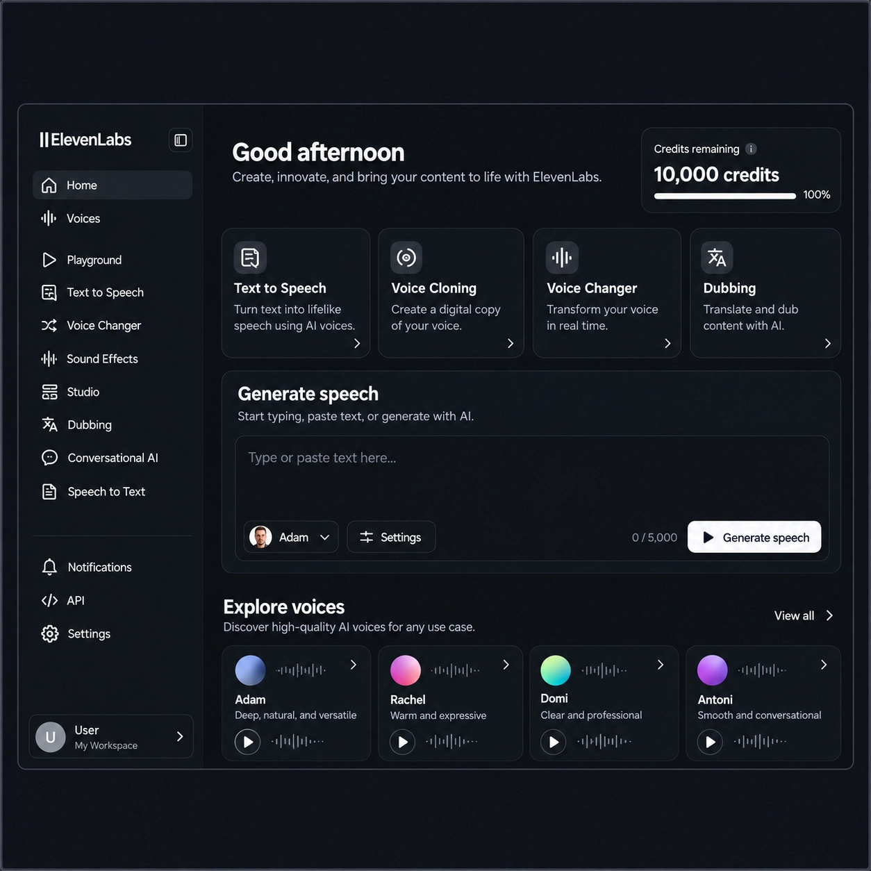 ElevenLabs Kredili Hesap
